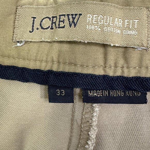 J Crew Pants Mens 33 Cotton Chino Beige Cotton Flat Front  Pockets - Picture 9 of 9